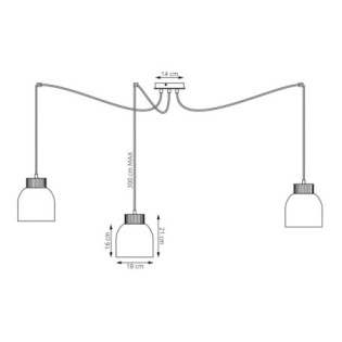 Lámpara colgante Prut Negro (3 luces)