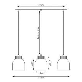 Lámpara colgante Oka Moca (3 luces)