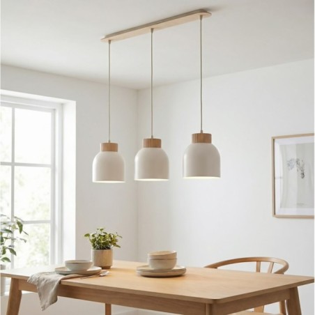 Lámpara colgante Oka Blanco (3 luces)