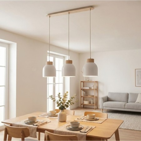 Lámpara colgante Oka Blanco (3 luces)