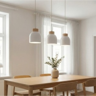 Lámpara colgante Oka Blanco (3 luces)