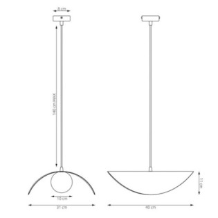 Lámpara colgante Nera L Moca
