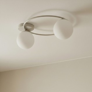 Plafón de techo Buga Moca Opal (2 luces)