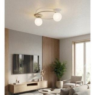 Plafón de techo Buga Moca Opal (2 luces)