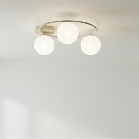 Plafón de techo Buga Moca Opal (3 luces)
