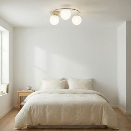 Plafón de techo Buga Moca Opal (3 luces)