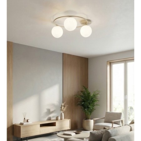 Plafón de techo Buga Moca Opal (3 luces)