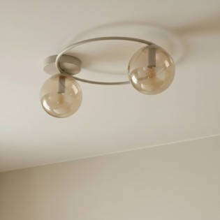 Plafón de techo Buga Moca Ámbar (2 luces)