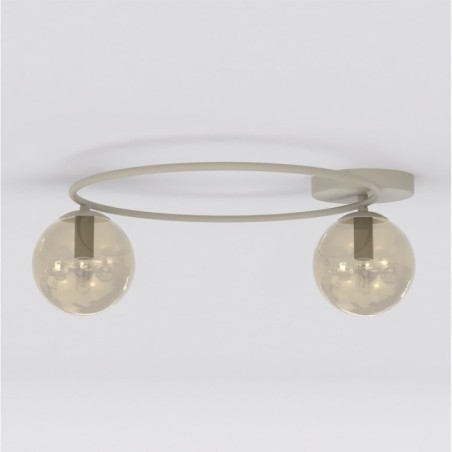 Plafón de techo Buga Moca Ámbar (2 luces)