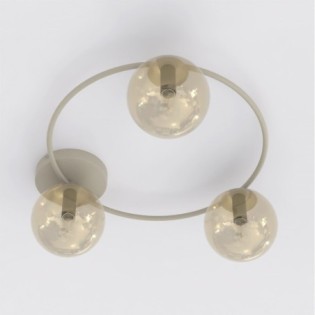 Plafón de techo Buga Moca Ámbar (3 luces)