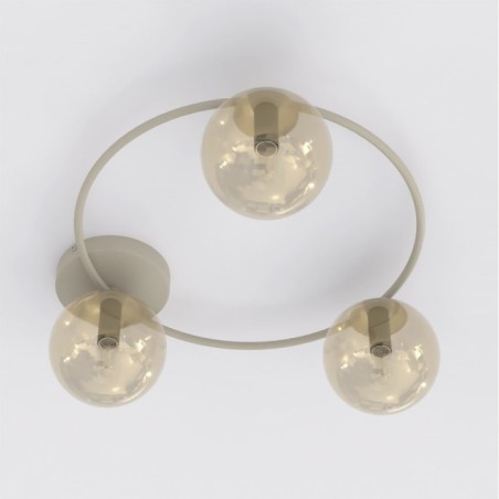 Plafón de techo Buga Moca Ámbar (3 luces)