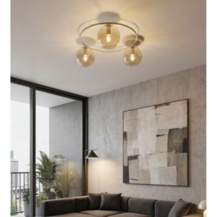 Plafón de techo Buga Moca Ámbar (3 luces)