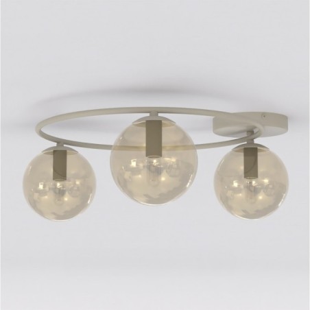 Plafón de techo Buga Moca Ámbar (3 luces)