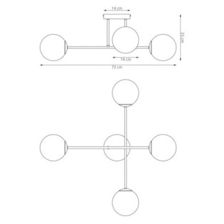 Lámpara de techo Drin Moca Opal (4 luces)