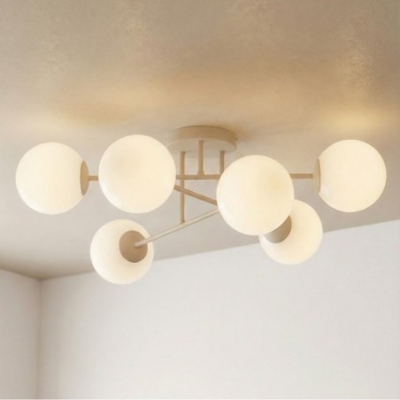 Lámpara de techo Drin Moca Opal (6 luces)