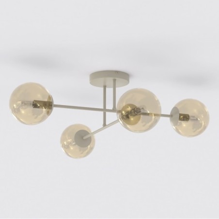 Lámpara de techo Drin Moca Ámbar (4 luces)