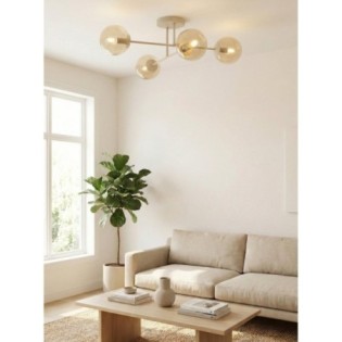 Lámpara de techo Drin Moca Ámbar (4 luces)