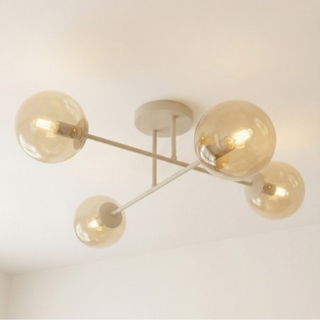 Lámpara de techo Drin Moca Ámbar (4 luces)