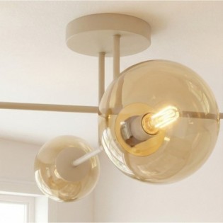 Lámpara de techo Drin Moca Ámbar (4 luces)