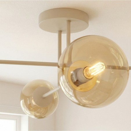 Lámpara de techo Drin Moca Ámbar (4 luces)