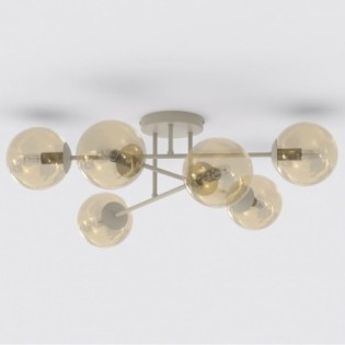 Lámpara de techo Drin Moca Ámbar (6 luces)