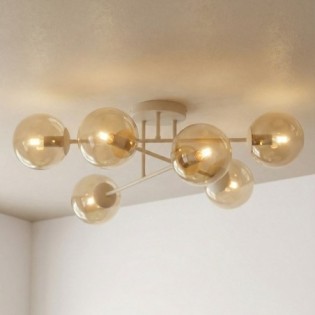 Lámpara de techo Drin Moca Ámbar (6 luces)