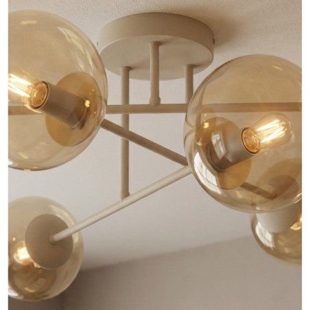 Lámpara de techo Drin Moca Ámbar (6 luces)
