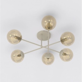 Lámpara de techo Drin Moca Ámbar (6 luces)