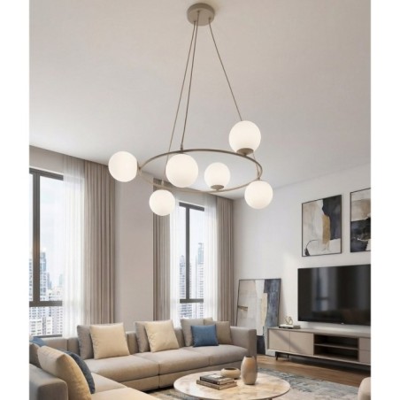 Lámpara colgante Ibar Opal (6 luces)