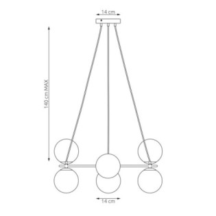 Lámpara colgante Ibar Opal (6 luces)