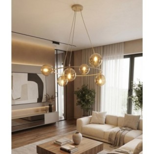 Lámpara colgante Ibar Ámbar (6 luces)