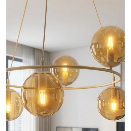 Lámpara colgante Ibar Ámbar (6 luces)