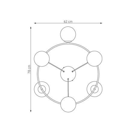 Lámpara colgante Ibar Ámbar (6 luces)