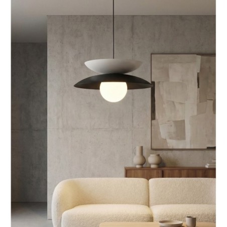 Lámpara colgante Mor Negro+Blanco
