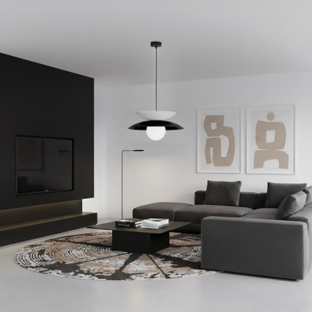 Lámpara colgante Mor Negro+Blanco