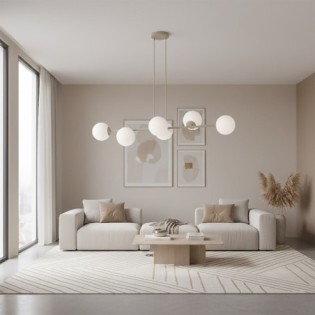 Lámpara colgante Odra Moca Opal (6 luces)