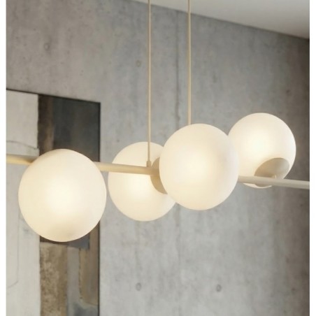 Lámpara colgante Odra Moca Opal (6 luces)