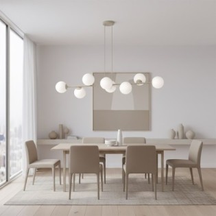 Lámpara colgante Odra Moca Opal (8 luces)