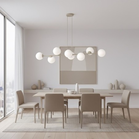 Lámpara colgante Odra Moca Opal (8 luces)