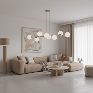 Lámpara colgante Odra Moca Opal (8 luces)