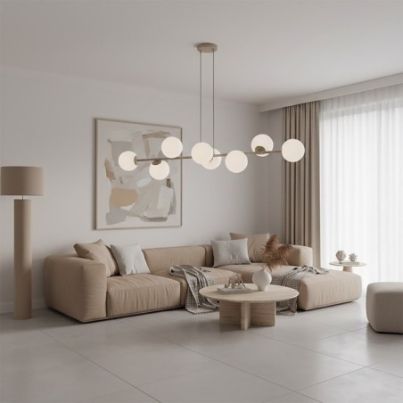 Lámpara colgante Odra Moca Opal (8 luces)