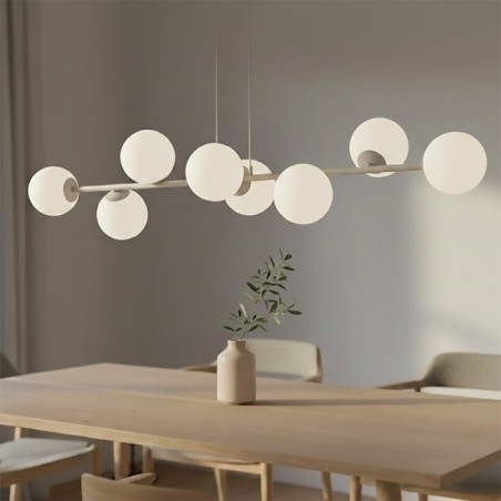 Lámpara colgante Odra Moca Opal (8 luces)