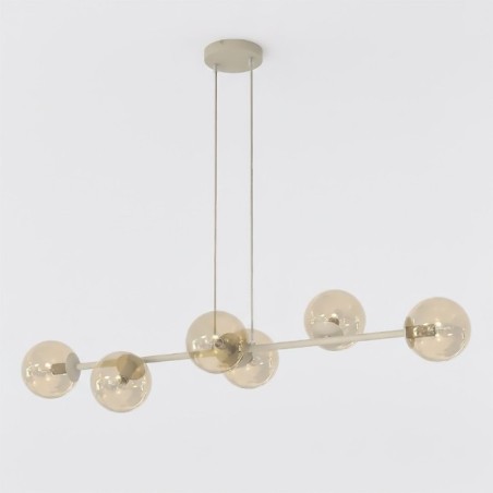 Lámpara colgante Odra Moca Ámbar (6 luces)