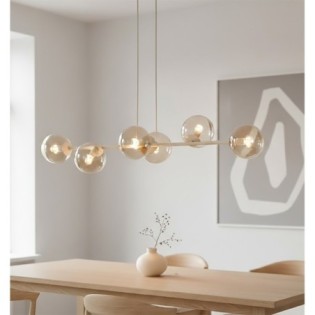 Lámpara colgante Odra Moca Ámbar (6 luces)