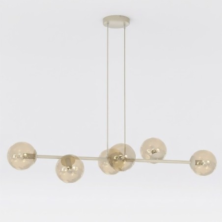 Lámpara colgante Odra Moca Ámbar (6 luces)