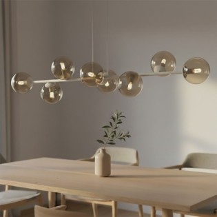 Lámpara colgante Odra Moca Ámbar (8 luces)