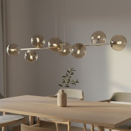 Lámpara colgante Odra Moca Ámbar (8 luces)