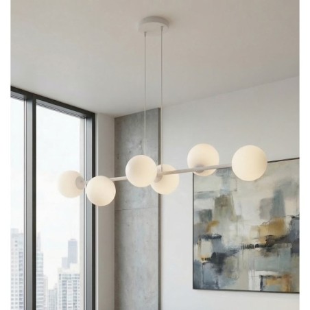 Lámpara colgante Odra Gris Opal (6 luces)