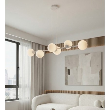 Lámpara colgante Odra Gris Opal (6 luces)