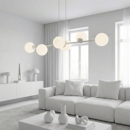 Lámpara colgante Odra Gris Opal (6 luces)